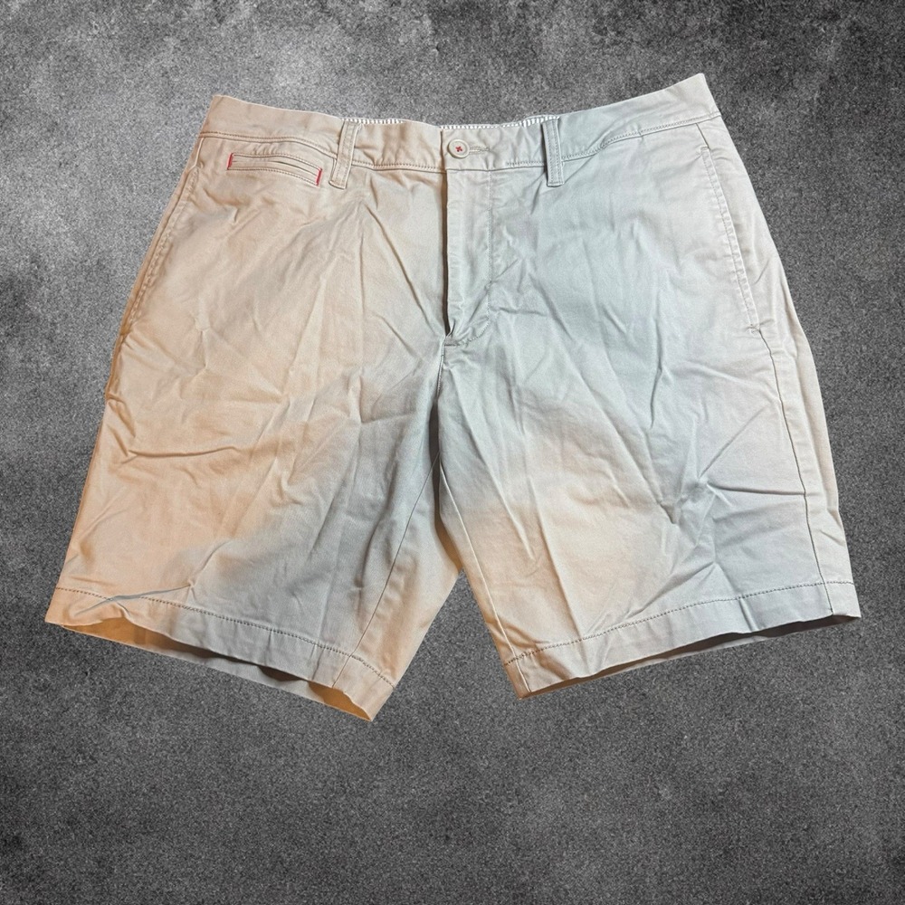 UNTUCKit Mens Chino Shorts Khaki Tan Flat‎ Front Stretch Casual W34 Summer Golf